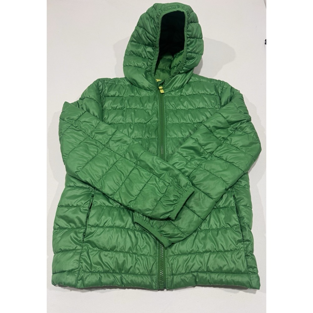 Primary Kids Green Hooded Puffer Jacket Size 10 Lightweight Quilted Coat